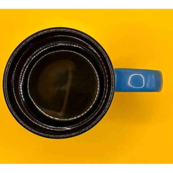 BATMAN Mug Blue w /Black & Yellow DC Comics 2011 Black Interior - Picture 5 of 7